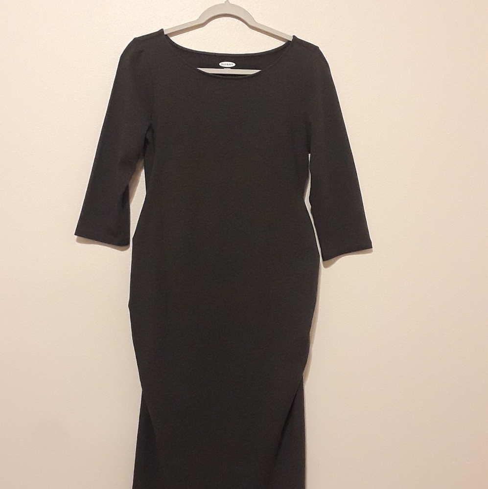 Old Navy Maternity Dress Fitted Charcoal Grey Med